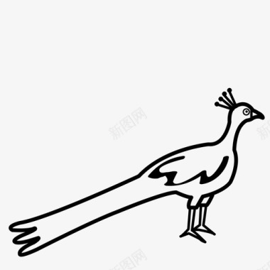 孔雀动物鸟类图标图标