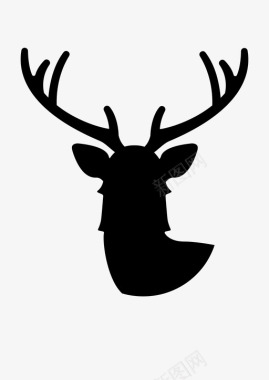 鹿头动物鹿角图标图标