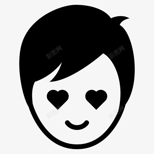 在爱化身男孩图标svg_新图网 https://ixintu.com 化身 可爱的情感 嘴 在爱 头发 快乐 情感 男孩 脸