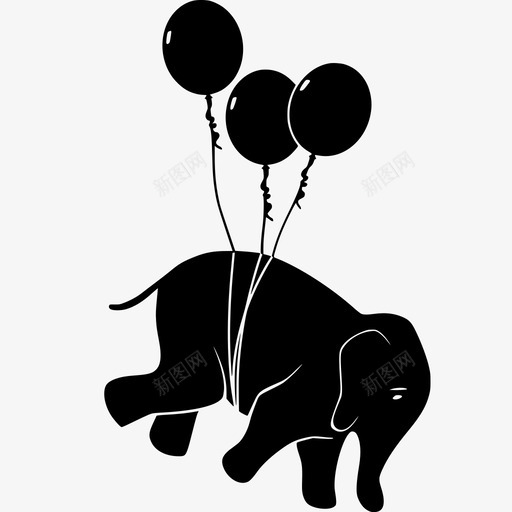 大象漂浮动物园图标svg_新图网 https://ixintu.com 动物 动物园 喙 四足动物 大象 气球 漂流 漂浮 飞行