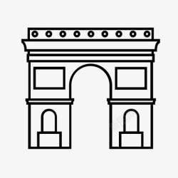 法国建筑凯旋门巴黎纪念碑图标高清图片