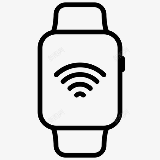 信号wifi手表图标svg_新图网 https://ixintu.com wifi 信号 已连接 应用程序 手腕 手表 智能 电源 设备 连接