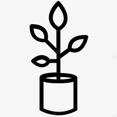 室内植物幼苗盆栽图标图标