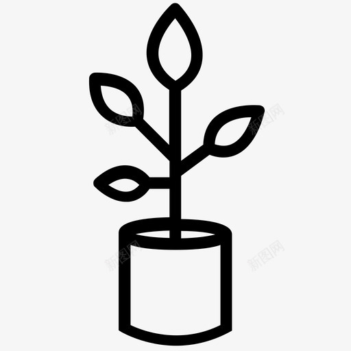 室内植物幼苗盆栽图标svg_新图网 https://ixintu.com 室内植物 幼苗 生长 盆栽 绿色 自然 花卉
