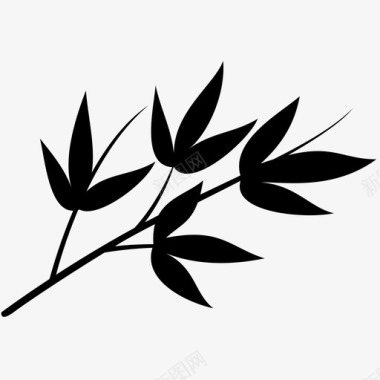 竹叶茎自然图标图标