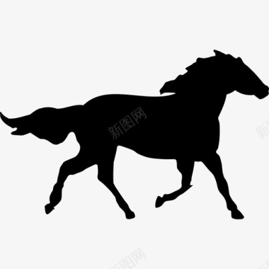 马黑色的形状动物马图标图标