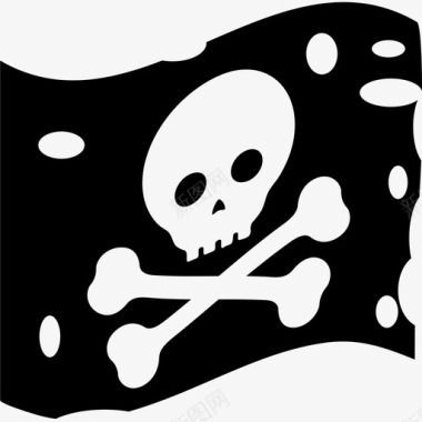 海盗旗骷髅和交叉骨传说图标图标
