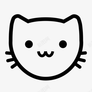 猫胡须笑脸图标图标