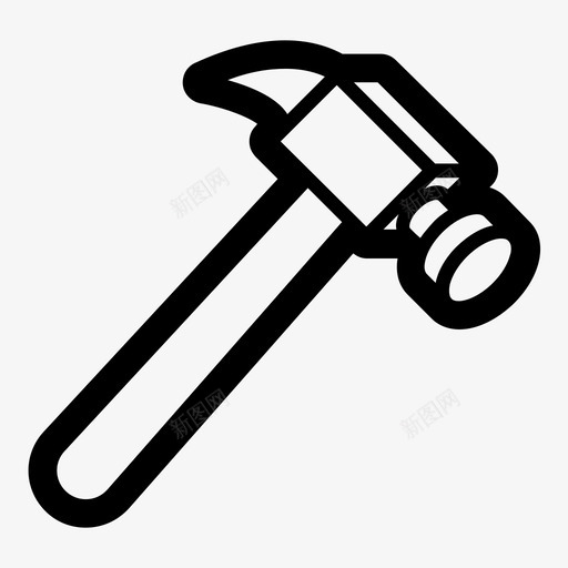 锤子重击工具图标svg_新图网 https://ixintu.com 修理 工具 建造 撞击 重击 金属 锤子