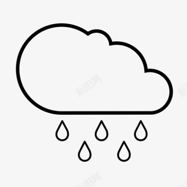 雨云天气预报水图标图标