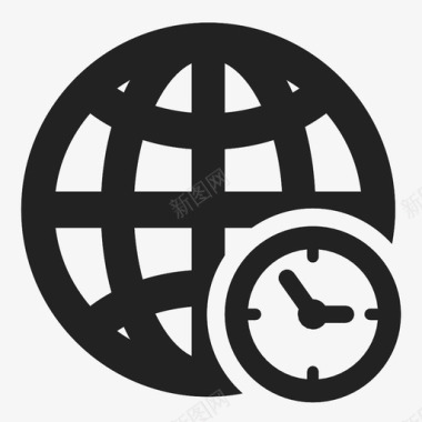 世界时钟全球国际图标图标