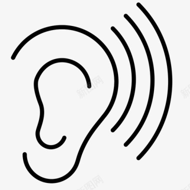 耳朵噪音倾听图标图标