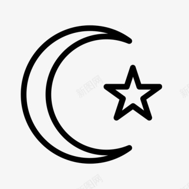 伊斯兰教信仰新月图标图标