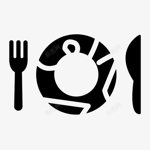 餐厅餐具晚餐图标svg_新图网 https://ixintu.com 主菜 刀 叉子 晚餐 特古西加尔巴 盘子 餐 餐具 餐厅 餐食