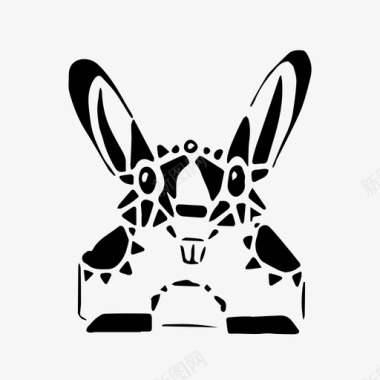 兔子三角怪物图标图标