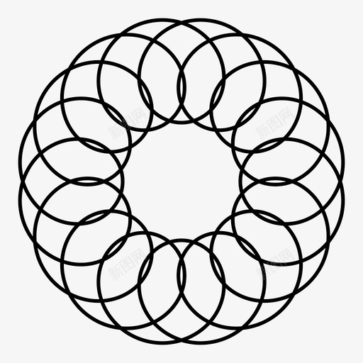 螺旋形花环状1同心图标svg_新图网 https://ixintu.com 几何花 同心 对称 绘图 花环状1 螺旋形 装饰性 重复 重复图案
