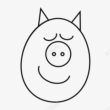 猪农场动物感情图标图标