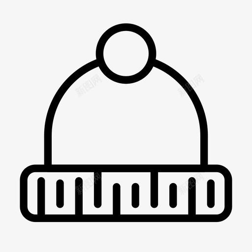 比尼保暖风格图标svg_新图网 https://ixintu.com 保护 保暖 头饰 帽子 时尚 比尼 蓬蓬 风格
