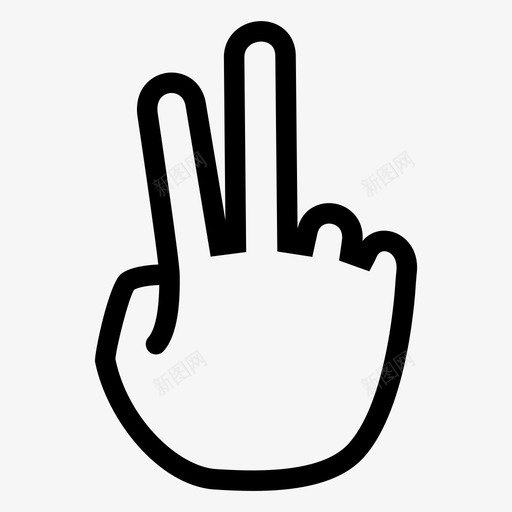两个手指数数手势图标svg_新图网 https://ixintu.com 两个手指 手 手势 数数 触摸