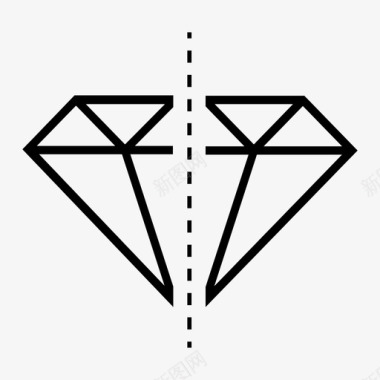 切割钻石切片钻石切割图标图标