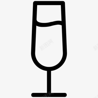 香槟长笛酒类饮料图标图标
