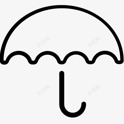 伞弯柄保护图标svg_新图网 https://ixintu.com 伞 保护 天气 安全 弯柄 防雨