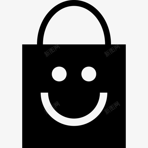 快乐购物者情感购物图标svg_新图网 https://ixintu.com 快乐购物者 情感 笑脸 购物 购物袋
