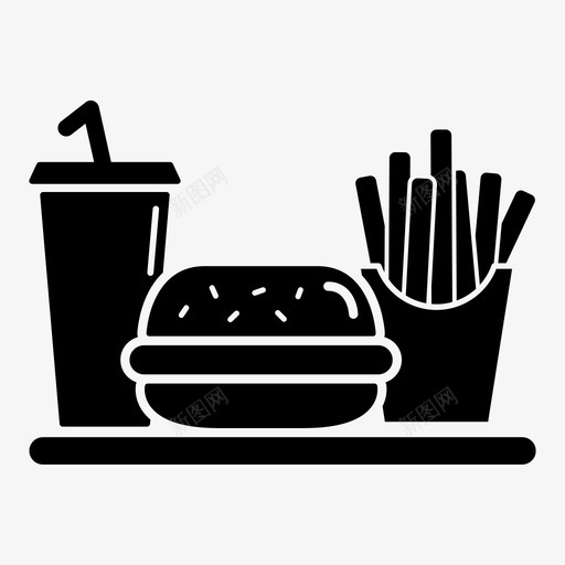 快餐好的汉堡包图标svg_新图网 https://ixintu.com 去 垃圾食品 好的 快餐 汉堡包 炸薯条 美味 软饮料 餐厅 餐食
