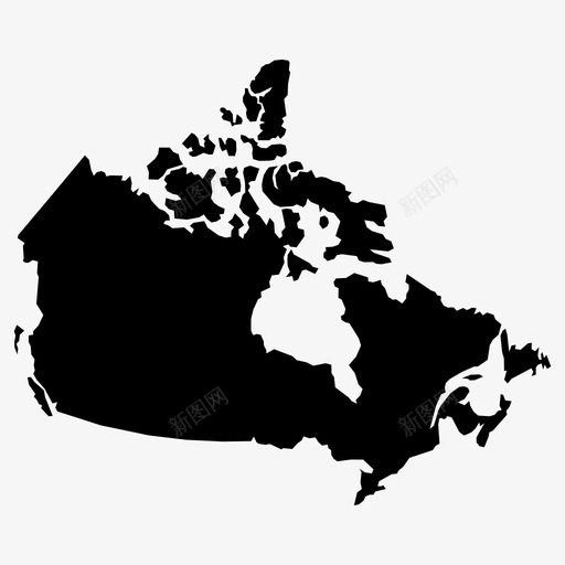 加拿大地图地理图标svg_新图网 https://ixintu.com 制图 加拿大 北美 国家 国家边界 地图 地理 美国
