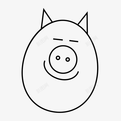 猪农场动物感情图标svg_新图网 https://ixintu.com 农场动物 心情 感情 满意 猪 猪脸 高兴