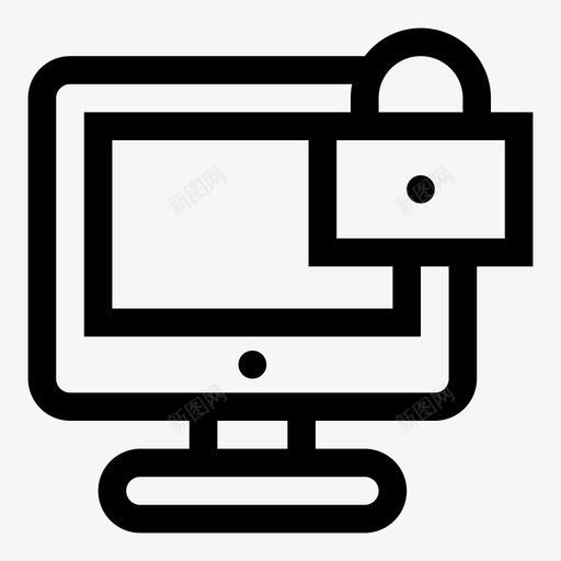 监视器专用隐私图标svg_新图网 https://ixintu.com pc 专用 保护 外围设备 安全 密码 挂锁 监视器 监视器锁定 禁止访问 计算机 隐私
