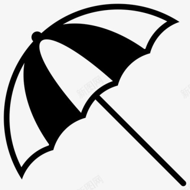 雨伞沙滩沙滩伞图标图标