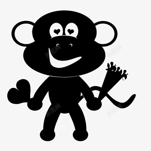 浪漫的猴子图标svg_新图网 https://ixintu.com 浪漫的猴子