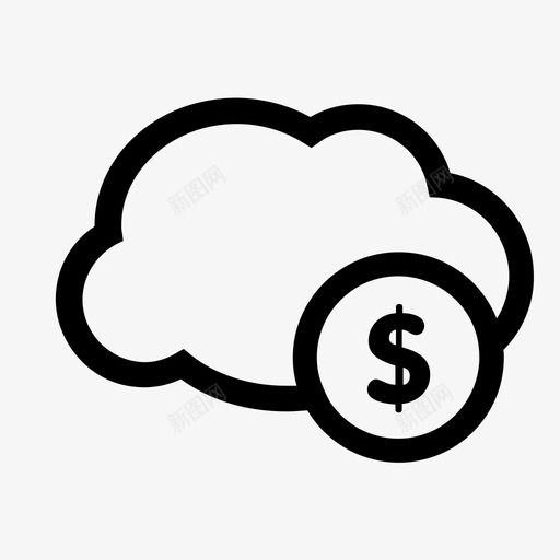 软件创意云wifi图标svg_新图网 https://ixintu.com wifi 互联网 产品 创意云 基于云的 平台 捐赠 程序 美元符号 资金 软件