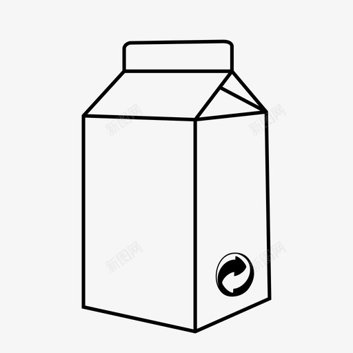 牛奶纸盒回收可回收图标svg_新图网 https://ixintu.com 冷饮 包装 可回收 回收 新鲜 果汁 牛奶纸盒 纸张 饮料