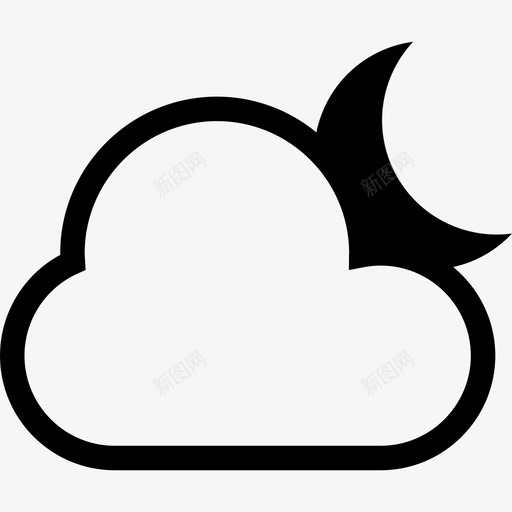 云和月亮天气科技图标svg_新图网 https://ixintu.com 云和月亮 天气 科技