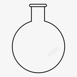 研究圆圆底烧瓶玻璃器皿实验室图标高清图片