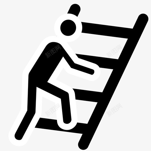 爬梯子的人图标svg_新图网 https://ixintu.com 爬梯子的人