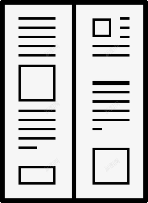 版面小册子页面图标svg_新图网 https://ixintu.com 专栏 信件 小册子 报纸 文件 杂志 版面 页面