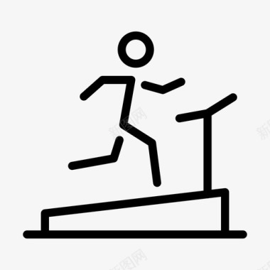 跑步机健身运动图标图标