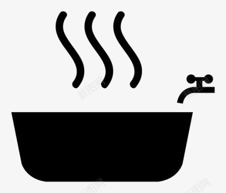 浴缸热水浴热水浴缸图标图标