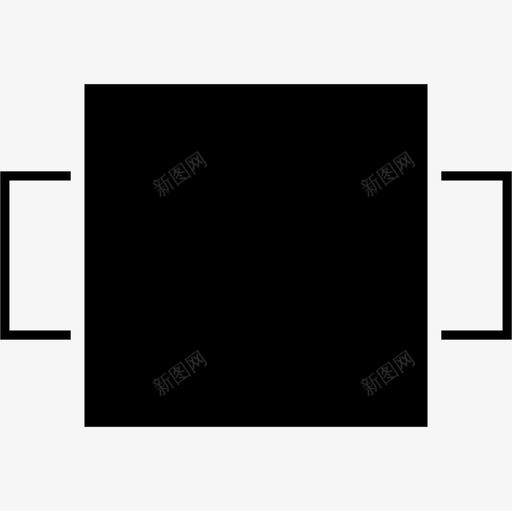 正面黑色方形两侧有矩形图标svg_新图网 https://ixintu.com 两侧有矩形 图示 形状 正面 黑色方形