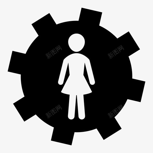 齿轮里的女人人力资源图标svg_新图网 https://ixintu.com 人力资源 齿轮里的女人