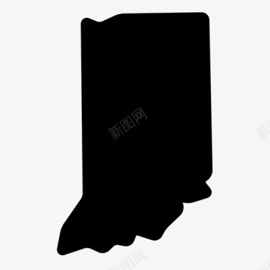 印第安纳州州州地图图标图标