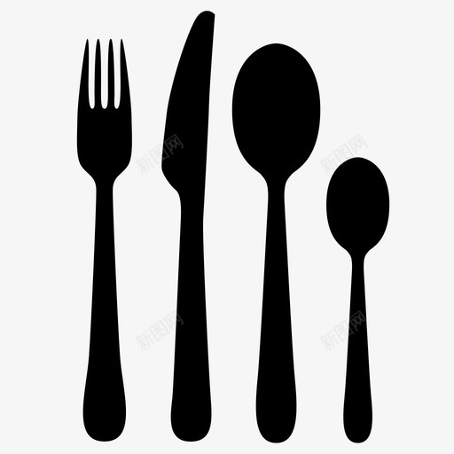 采购产品银器勺子刀图标svg_新图网 https://ixintu.com 刀 勺子 厨房 叉 吃 盘子 采购产品银器 餐具