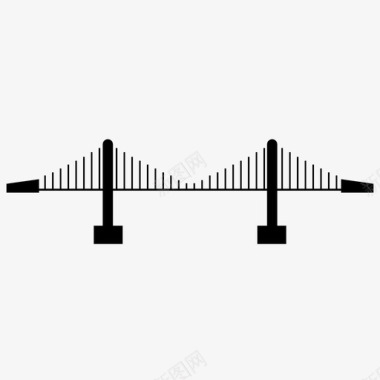 桥梁建筑悬索图标图标
