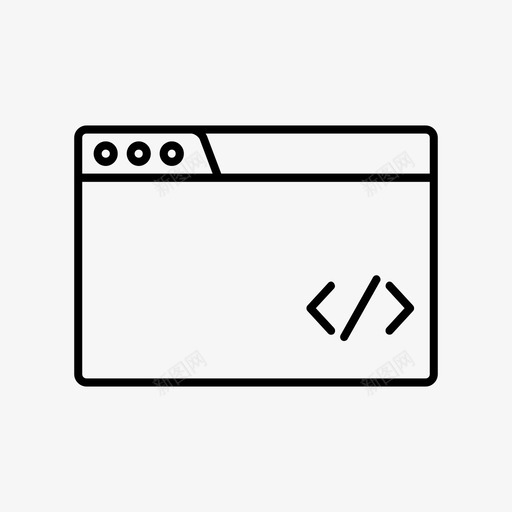 代码窗口网站编程图标svg_新图网 https://ixintu.com css html 代码窗口 应用程序和开发 开发 浏览器 界面 编码 编程 网站