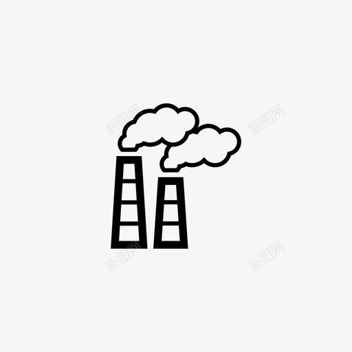 工厂建筑商业图标svg_新图网 https://ixintu.com 企业 公司 商业 小而简单 工厂 建筑 烟雾 生产 管道