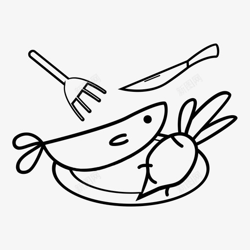 午餐午餐时间蔬菜图标svg_新图网 https://ixintu.com 健康 午餐 午餐时间 吃 晚餐 海鲜 蔬菜 餐厅 鱼