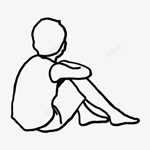 男孩坐着图标svg_新图网 https://ixintu.com 男孩坐着